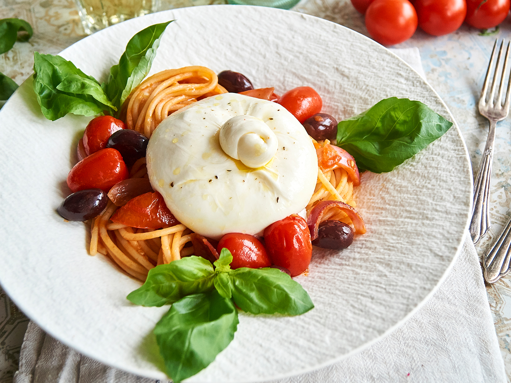 Spaghetti Burrata Rezept Gustinis Feinkost Blog